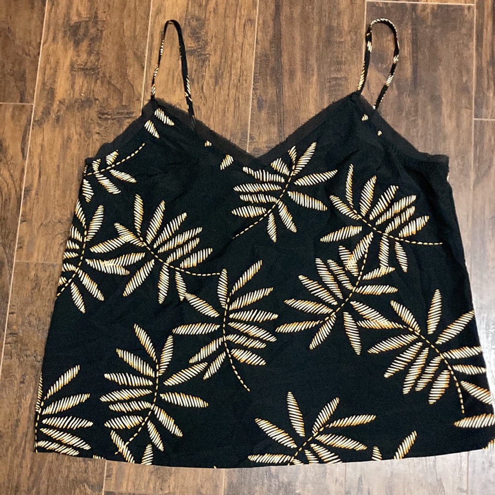 XL A New Day brand tank top, black with floral pattern